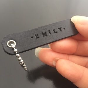 Custom/Personalized Leather Bag Tag Keychain Fob